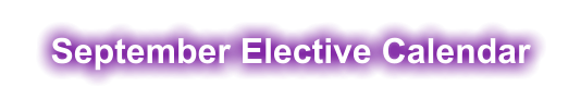 September Elective Calendar